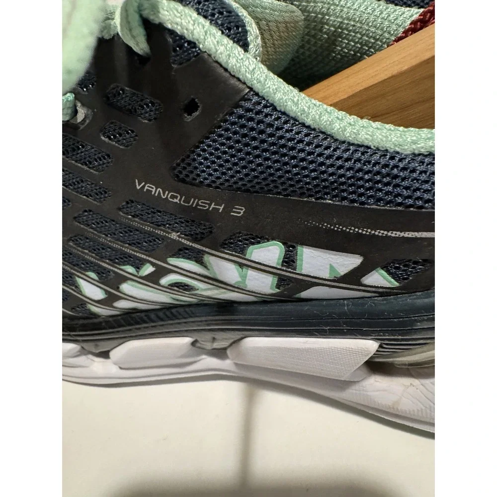 HOKA ONE ONE Women's Vanquish 3 Road Running Shoe Navy/Spring Bud Size 9.5